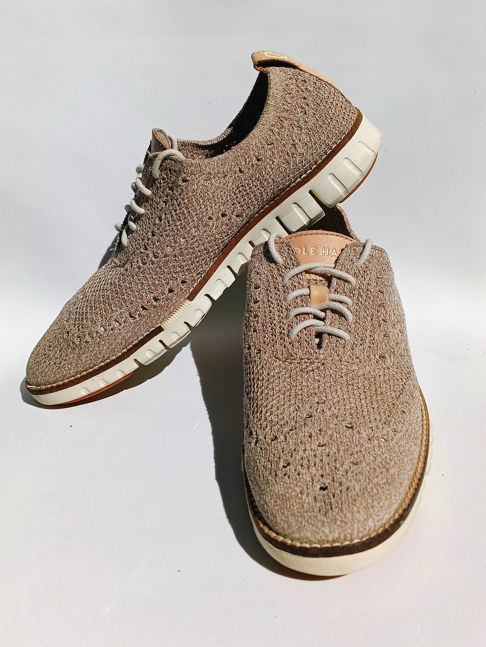 Cole Haan Men’s Knit Lace-Up Shoes - Taupe Size 7 M